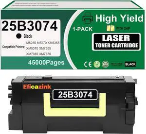 25B3074 Extra High Yield Toner Cartridge Compatible for M5255 M5270 XM5355 XM5370 XM7355 XM7365 XM7370 Printers1Black