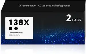 138X Toner Cartridges 3001dw Compatible for HP 138A 138X Toner Cartridges MFP 3101fdw Compatible with Laser Jet MFP 3101fdw, Pro 3001dw 3001fdw, 2 High-Yield Black W1380X with Chip