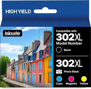 302XL 302 Ink Cartridges Replacement for Epson 302XL 302 XL T302XL T302 Combo Pack High Yield Multipack Work for Epson Expression XP-6100 XP-6000 Printer (PhotoBlack Black Cyan Magenta Yellow, 5 Pack)
