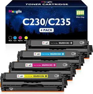 C235 C230 Toner Cartridge (with Chip) High Yield Replacement for Xerox 006R04383 006R04384 006R04385 006R04386 Toner Compatible with Xerox C235 C230 C235DNI C230DNI Color Printer (4-Pack)