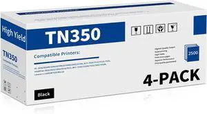 TN350 High Yield Toner Cartridge Replacement for Brother TN-350 Compatible with Brother HL-2030 2030R 2040 MFC-7220 7225N 7420 7820 7820N Printer ( Black, 4 Pack)