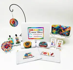 MakerFlo x JenniferMaker Sublimation Starter Kit  Limited Edition Craft Kit with Pre-Printed Designs, Blanks, Tools & Guide  Explore Sublimation Crafting with a Cooler Modern Touch