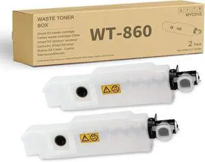 2 Pack WT-860 Waste Toner Box : WT860 Container Replacement for Kyocera WT 860 Bottle 1902LC0UN0 for TASKalfa 3500 3500i 4500 4500i 5500 5500i 3501 3501i 4501 4501i 5501 Printer , Each 25,000 Pages