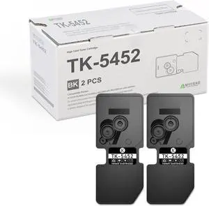 2 Pack TK5452 Black Toner Cartridge: Compatible TK5452K TK-5452 Toner Replacement TK-5452 Toner Cartridge for Kyocera ECOSYS PA2600cwx PA2600cx MA2600cwfx MA2600cwx Printer, 4,600 Pages Each