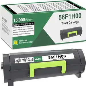 56F1H00 Black Toner Cartridge (with New Chip) Repalcement for Lexmark 56F1H00 Toner Cartridge for MS321 MS421 MS521 MS621 MS622 MX321 MX421 MX521 MX522 MX622 Series Laser Printers, 1 Pack 56F1H00 Ink