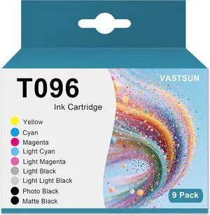 Remanufactured 96 T096 Ink Cartridges 9 Pack Replacement for Stylus Photo R2880 Printer (T0961 T0962 T0963 T0964 T0965 T0966 T0967 T0968 T0969)