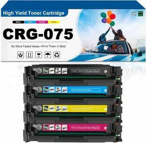 CRG-075 CRG075 CRG 075 Toner Cartridge Compatible for Canon MF662CdW MF664Cdw MF665CdW MF667Cdw LBP646Cdw LB647Cdw Printers, 1,400 Pages Black 1,300 Pages Color One Set