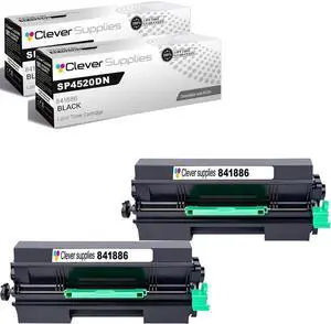 Clever Supplies CS Replacement Compatible with Ricoh 401SPF SP4520DN Toner Cartridge 841886 to use with MP401SPF SP4520DN (Black, 2-Pack)