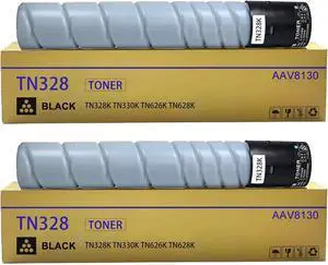 TN328K TN328 TN-328 Black Toner Cartridge TN330 TN626 TN628 Black toner AAV8130 Replacement for Konica Minolta Bizhub C250i C251i C300i C301i C360i C361i C450i C451i C550i C551i C651i Printer(2-Pack)