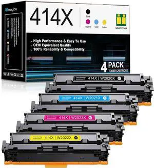 414X High Yield Toner Cartridge 4 Pack(BK/C/M/Y) 414X 414A Toner Cartridges Compatible Replacement for HP Color Pro M454 M454dw M454dn M479 MFP M479fdw M479dw Enterprise M455dn MFP M480f Printers