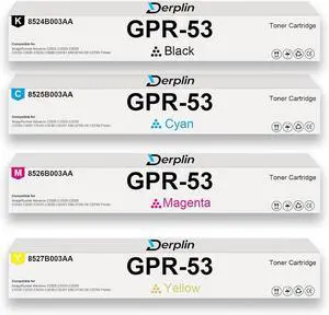 GPR-53 GPR53 GPR 53 Toner Cartridge Use for ImageRUNNER Advance C3325i C3330i C3525i C3530i DX C3725i DX C3730i DX C3826i DX C3830i DX C3835i Printers (4 Pack)