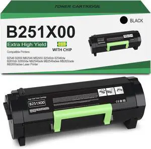 B251X00 Extra High Yield Toner Cartridge Lexmark B251X00 Black Toner Cartridge for Lexmark B2546 B2650 MB2546 MB2650 Laser Printer [10,000 Pages]