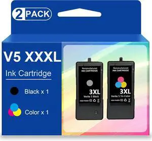High Pages Verite 5 Ink Cartridge Replacement for Verite 5 V50 V55 V55W Eco V55 Plus, V60 Eco 640 Eco 64 Series, V65 Eco, V65 Plus Ink Cartridge (1 Black/1 Tri-Color, Combo)
