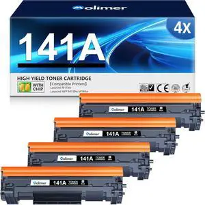 141A Black Toner Cartridge 4 Pack (with Chip) Compatible Replacement for HP 141A W1410A 141X W1410X for Laserjet M110w MFP M139w M140w Printer