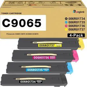 PrimeLink C9065 Toner Cartridge Replacement for Xerox C9065 Toner Cartridges 006R01734 006R01735 006R01736 006R01737 High Yield Works with PrimeLink C9065 C9070 XC9065 XC9070 Printer (4-Pack, KCMY)