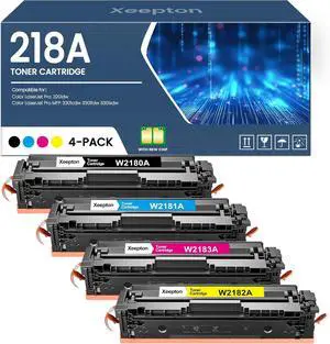 218A Toner Cartridge Replacement for HP 218A Toner W2180A W2181A W2183A W2182A for Color Laser Pro MFP 3201dw 3301fdw 3301sdw 3301cdw Printer, 4-Packs 218A Toner Cartridge Kit