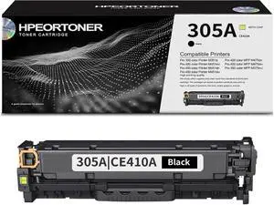 1-Pack 305A / CE410A Black Toner Cartridge, High Yield 1,500 Pages, Replacement for HP 305A / CE410A Color Pro 300 M351a MFP M375nw Pro 400 Color M451nw M451dn M451dw MFP M475dn Printer