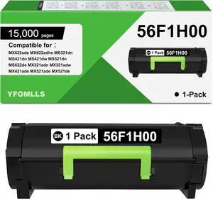 56F1H00 High Yield Toner Cartridge Compatible for Lexmark 56F1H00 Toner Cartridge for MS421,MS521,MS621,MS622,MS321,MX321,MX421,MX521,MX522,MX622,Laser Printers(1 Pack,15,000 Pages) 56F1H00 High Yield Toner Cartridge Compatible for Lexmark 56F1H00 Toner Cartridge for MS421,MS521,MS621,MS622,MS321,MX321,MX421,MX521,MX522,MX622,Laser Printers(1 Pack,15,000 Pages)