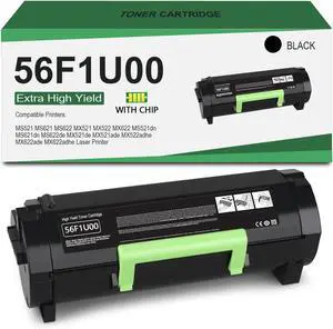 56F1U00 Extra High Yield Toner Cartridge 56F1U00 Black Toner Cartridge for MS521 MS621 MS622 MX521 MX522 MX622 Laser Printer [25,000 Pages]