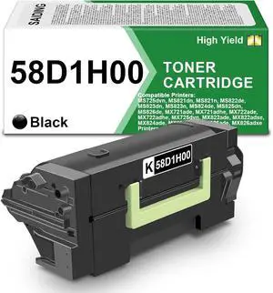 SAIDING 58D1H00 Black Toner Cartridge High Yield Compatible for Lexmark MS725 MS821 MS822 MS823 MS824 MS825 MS826 MX721 MX722 MX725 MX822 MX824 MX826 Laser Printer(1-Pack)