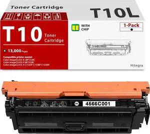 T10 Toner Cartridge High Capacity 4566C001 Replacement for Canon T10 Black Toner Work with Color imageCLASS X LBP1538C MF1538C C1533P C1538P C1538iF Printer Black Toner, 1-Pack