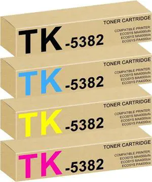 TK-5382K TK-5382C TK-5382Y TK-5382M TK5382 Toner Set Replacement for Kyocera TK-5382 Toner Cartridge 1T02Z00US0 1T02Z0CUS0 1T02Z0BUS0 1T02Z0AUS0 for ECOSYS MA4000cifx ECOSYS MA4000cix ECOSYS PA4000cx