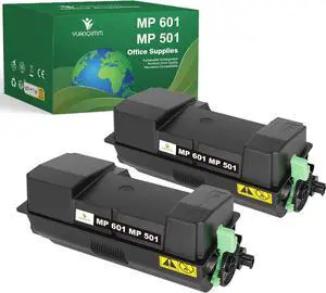 Compatible MP 501 MP 601 Toner Cartridge (2 Black) 407823 Replacement for Ricoh MP 501 Toner Cartridge MP 601 for Ricoh MP 501SPF MP 601SPF SP 5300dn 5300 SP 5310dn Printer (25,000 Pages)