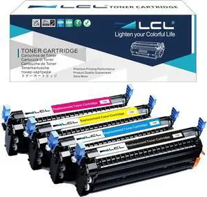 LCL 645A Black Cyan Magenta Yellow Toner Cartridge Replacement for HP C9730A C9731A C9732A C9733A for Color LaserJet 5500 5500n 5500dn 5500dtn 5500hdn 5550 5550n 5550dn 5550dtn 5550hdn Printer(4-Pack)