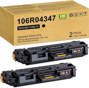 B205 B210 B215 Compatible for Xerox B205/ B210/ B215 Toner Cartridge Replacement for 106R04347 106R04346, Compatible for Xerox B205NI B210DNI B215DNI Printers (Black, 2-Pack)