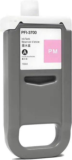 PFI-3700 Ink Cartridge 700ml Photo Magenta Pigment PFI3700 Inks Tank Compatible with Canon imagePROGRAF PRO-2600 GP-2600S PRO-4600 GP-4600S PRO-6600 GP-6600S 1-Pack