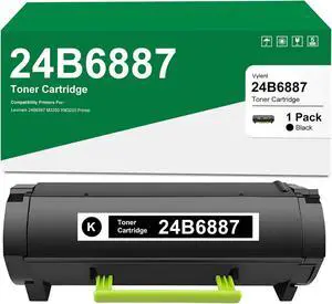 24B6887 High Yield Toner Cartridge (with chip) Replacement for Lexmark 24B6887 Black Toner Cartridge for Lexmark M3250 XM3250 Printer Ink 1-Pack