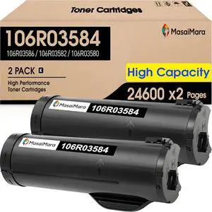 MasaiMara B400 B405 106R03584 106R03586 106R03582 06R03580 High Capacity Compatible Toner Cartridges Replacement for Xerox VersaLink B400 B400N B400DN B405 B405N B405DN Printer (Black, 2-Pack)