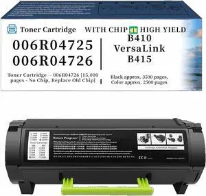 006R04725 006R04726 006R04727 013R00702 Toner Cartridge Compatible for Xerox B410 VersaLink B415 (6000 Pages 15000 Pages 25000 Pages 75000 Pages) Toner-Cartridge----006R04726-[15,000-pages---No-Ch