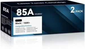 CE285A 85A Black Toner Cartridge Replacement for HP Laserjet P1102W Compatible for 85A Toner 85A HP Laserjet Print Cartridge Use with Laser Jet Pro P1102W M1212nf M1217nfw P1100 M1210 (Black, 2-Pack)