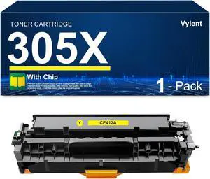 305A 305X Yellow Toner Cartridge High Yield CE412A CE412X Replacement for HP 305X Toner Cartridge for Laser Pro 400 Color M451dw M451dn M451nw MFP M475dw M475dn M375nw M351a M375nw Printer Ink 1-Pack