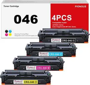 046/046H High Yield Toner (4-Pack) Replacement for Canon CRG-046 (Black, Cyan, Magenta, Yellow) Compatible with imageCLASS MF733Cdw MF731Cdw MF735Cdw LBP654Cdw Printer