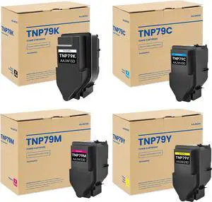 TNP-79 TNP79 Toner Cartridge Set AAJW430 AAJW330 AAJW230 AAJW130 Replacement for Konica Minolta TNP79K TNP79C TNP79Y TNP79M Toner Cartridges for Bizhub C3350I C4050I Printer Ink 4-Pack (BK/C/M/Y)