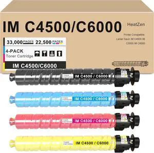 IM C4500 IM C6000 Toner Cartridge Bundle (4-Items, Black Cyan Magenta Yellow) Replacment for Ricoh 842279 842282 842281 842280 Toner High Yield for Savin Lanier IM C4500 IM C5500 IM C6000 Printer Ink