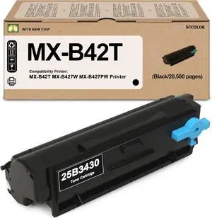 MX-B42T Toner Cartridges Compatible MX-B42T 25B3430 Black Toner Cartridge Replacement for Sharp MX-B42T MX-B427W MX-B427PW Laser Printer (20,500 Pages High Yield)