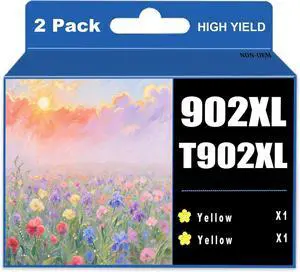 Run Star 2 Packs T902XL 902XL Yellow Remanufactured Ink Cartridge Replacement for Epson T902XL 902XL use for EPSON Workforce Pro WF-C5210 WF-C5290 WF-C5710 WF-C5790 Printer (2 Yellow)