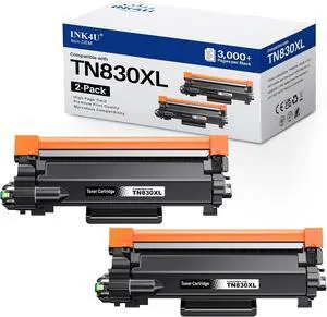 Compatible TN830XL Toner for Brother Printer Replacement for Brother TN830XL TN830 TN830/XL/V/R Toner Cartridges with DCP-L2640DW HL-L2460DW HL-L2480DW HL-L2400D HL-L2405W MFC-L2820DW Printer(2 Black)