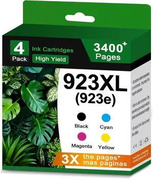 923 923XL Ink Cartridges Combo Pack Replacement for HP 923e 923 XL Compatible for HP923 Printer officejet pro 8120 8120e 8125e 8130 8130e 8135e 8138e 8139e(Black Cyan Yellow Magenta) 4 Pack