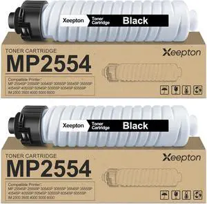 MP2554 MP3554 Black Toner Cartridges Replacement for Ricoh 841999 842126 Toner Cartridges for MP2554, MP2555, MP3054, MP3055, MP3554, MP3555, MP4054, MP4055, MP5054, MP5055 Printer, 2-Pack MP2554 MP3554 Black Toner Cartridges Replacement for Ricoh 841999 842126 Toner Cartridges for MP2554, MP2555, MP3054, MP3055, MP3554, MP3555, MP4054, MP4055, MP5054, MP5055 Printer, 2-Pack