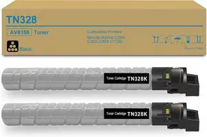 TN-328K TN328K Black Toner Cartridges Replacement for Konica Minolta TN-328 TN328 Toner Cartridge for Bizhub C250i C300i C360i C251i C301i C361i Printer Ink (AAV8130, 2-Pack)