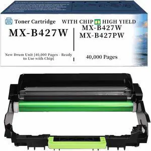 MX-B427W Toner Cartridge Compatible for Sharp MX-B427W MX-B427PW (40,000 Pages) New-Drum-Unit-[40,000-Pages---Ready-to-Use-with-Ch