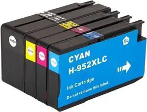 952XL Ink Cartridges Black Tri-Color Combo Pack Compatible for HP 8710 7740 Printer for HP 952 XL for HP952 OfficeJet Pro 8720 8725 8210 8715 8702 8740 7720 8730 8216 Black Cyan Magenta Yellow