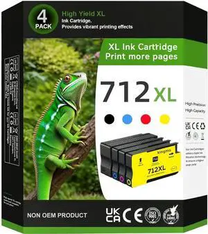 712XL 712 XL High Yield Ink Cartridges Set : T230 T650 T630 T210 Replacement for HP 712 712XL Ink Tank for HP DesignJet T650T630T230T210 Studio Plotter Printer (4 Pack, Black,Cyan,Magenta,Yellow)