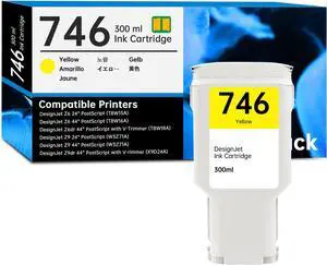 746 Yellow Ink Cartridge 300ml with New Chip Replacement for HP 746 P2V79A Ink Cartridge Works with DesignJet Z6 DesignJet Z9+ Large Format Printers Ink, 1 Pack 746 Ink Kit
