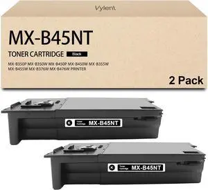 Vylent MX-B45NT High Yield Toner Cartridge Replacement for Sharp MX-B45NT Toner Cartridge for Sharp MX-B350P MX-B350W MX-B450P MX-B450W MX-B355W MX-B455W MX-B376W MX-B476W Printer Ink 2 Pack
