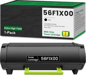 56F1X00 Black Extra High Yield Toner 20,000 Pages Remanufactured 56F1X00 Replacement for Lexmark 56F1X00 Toner for MS421dn MS521dn MS621dn MS622de MX321adw MX421ade MX521de Printer, 1-Pack